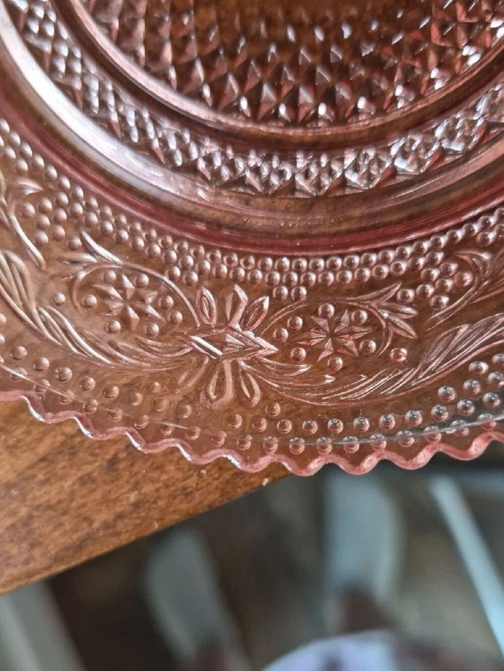 Trellis Pink Plate From Crystal Clear Industries